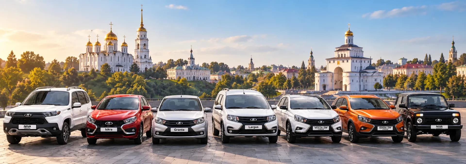 Модельный ряд LADA на фоне Владимира